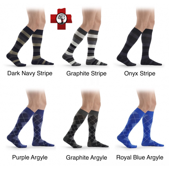 Gambaletti uomo a fantasia compressivi Sigvaris Microfiber Shades 15/20 mmHg