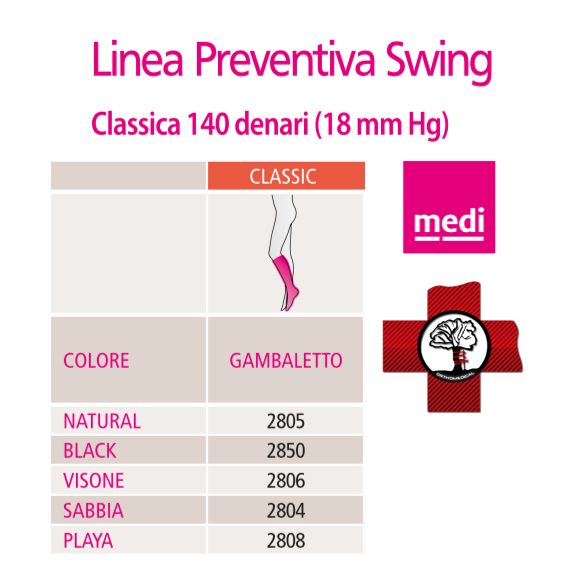 Medi Swing Gambaletto Elastico 18 Mmhg Gambaletti Swing Classic 18