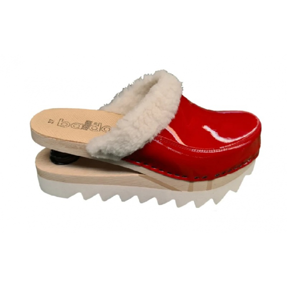 Zoccoli baldo 23-28 Vernice Rossa suola flessibile e Gommone