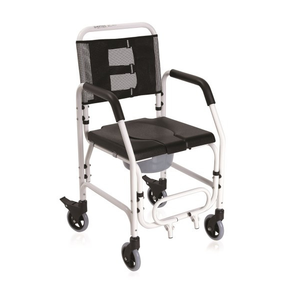 SEDIA COMODA PER WC E DOCCIA SU RUOTE