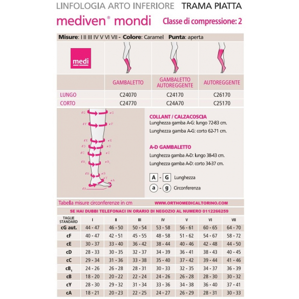 Calza a Trama Piatta Mediven Mondi per linfedema e lipedema CCL2