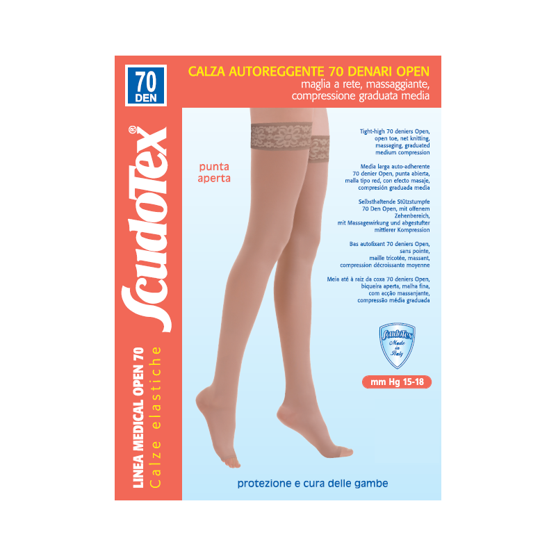 Autoreggente 70 Denari punta aperta Scudotex Calze Scudotex