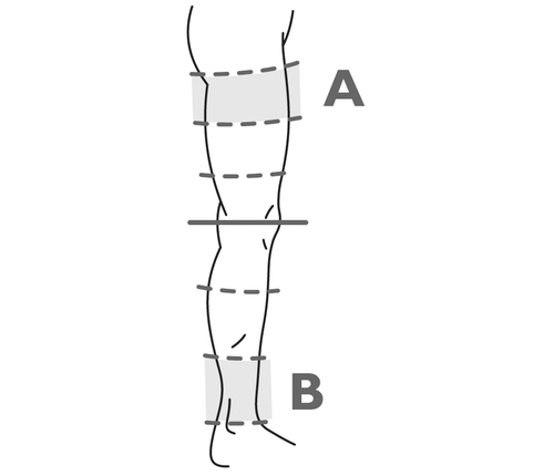 Punto di misurazione Ginocchiera Zerogradi pediatrica