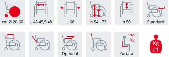 Tabella Poltrona per disabili articolata con W.C.