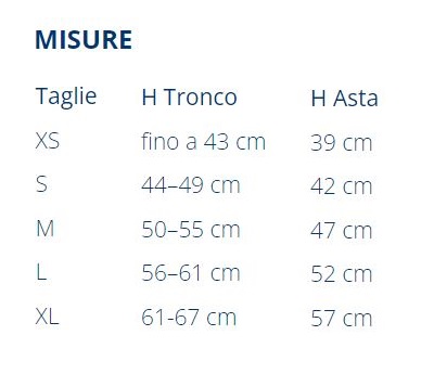 tabella misura Spinomed V tutore per osteoporosi