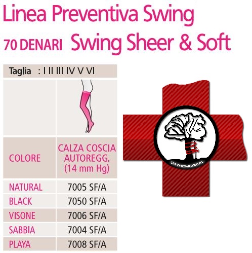 Colori calze autoreggenti Swing Sheer & Soft 70 denari