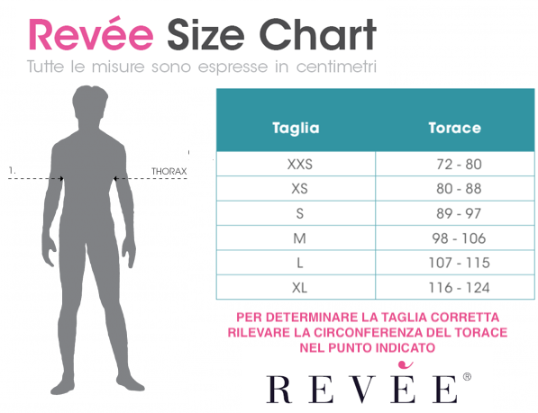 Tabella misure corpetto-per-ginecomastia-revee-chest-rev030